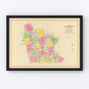 Vintage Map of Hillsborough County, New Hampshire 1892