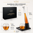 Baseball Themed Whiskey Decanter Set - 20Oz Bat Shaped Decanter by The Wine Savant