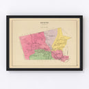 Vintage Map of Keene, New Hampshire 1892