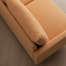 64" W Fabric Upholstered Love seat with metal Legs/High Resilience Sponge Couch for Living Room, Bedroom, Apartment,Yellow