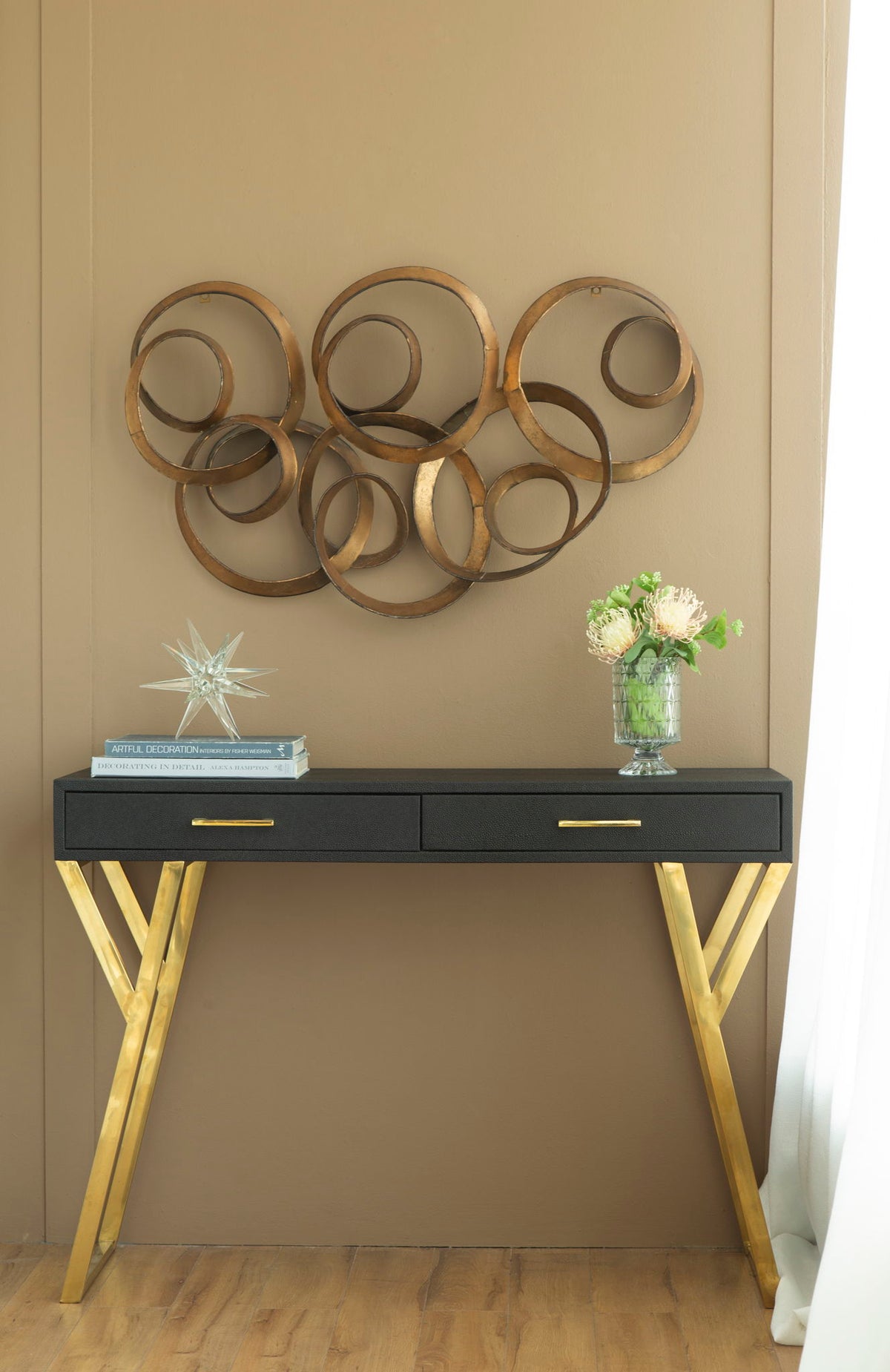 SerethaLeaf Wall Decor - Gold, photo 4 of 12