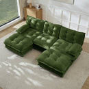 107" U Shaped Modern Sofa Modular Sectional Cloud Couch with Ottomans