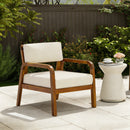 Outdoor Acacia Wood Armchair with Weather-Resistant Cushions by HouseOfZazla