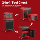 Tool Chest, 5 Drawer Rolling Tool Storage Cabinet With Detachable Top Tool Box, Liner, Universal Lockable Wheels, Adjustable Shelf, Locking Mechanism, Metal Tool Cart For Garage Workshop by HouseOfZazla