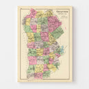 Vintage Map of Grafton County, New Hampshire 1892