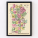 Vintage Map of Grafton County, New Hampshire 1892