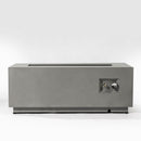 Propane Gas Fire Pit Table, 50000 Btu Rectangular With Glass Wind Guard For Outside - Gray by HouseOfZazla