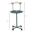 48" Rolling T-Stand Bird Training Activity Playground With Perch