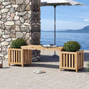 Patio Wooden Bench with Planter 2 Person Patio Bench-Natural by LJGDeals