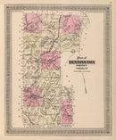 Vintage Map of Bennington County, Vermont 1876