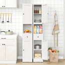 Tall Bathroom Storage Cabinet, 5-Tier Narrow With 2 Doors & Adjustable Shelves, Freestanding - White by HouseOfZazla