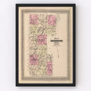 Vintage Map of Bennington County, Vermont 1876