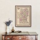 Vintage Map of Windham County, Vermont 1876