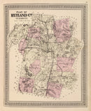 Vintage Map of Rutland County, Vermont 1876