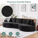 Modern 3 Seater Upholstered Sofa With Curved Design by HouseOfZazla