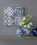 Abstract, And Wall Decor Accents (Set of 4) - White / Blue by HouseOfZazla