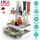 3 Tier Makeup Organizer for Vanity Large Capacity Skincare Shelf Bathroom Countertop Organizer with Drawer for Lipsticks Lotion Toner Perfumer Masks