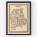 Vintage Map of Addison County, Vermont 1876