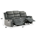 Lesley - Motion Sofa - Gray Corduroy & Velvet by Unique Piece Furniture