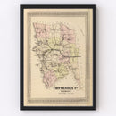 Vintage Map of Chittenden County, Vermont 1876
