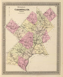 Vintage Map of Caledonia County, Vermont 1876