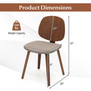 Wooden Dining Chair Set of 2 with Bentwood Frame and Padded Seat-Walnut by LJGDeals
