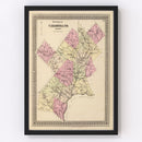 Vintage Map of Caledonia County, Vermont 1876