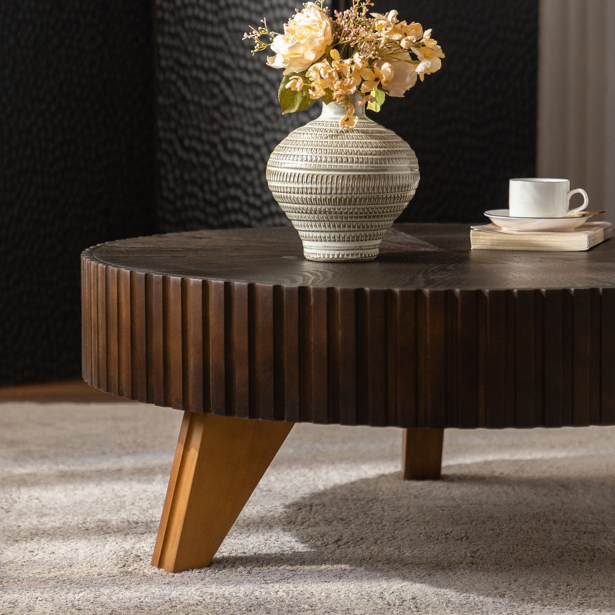 Round Retro Coffee With Solid Wood Legs, photo 10 of 24