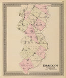 Vintage Map of Essex County, Vermont 1876