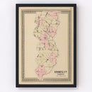 Vintage Map of Essex County, Vermont 1876