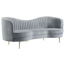 Reigha - Upholstered Sofa Lounge Furniture With Channel Tufted Backrest - Gray by HouseOfZazla