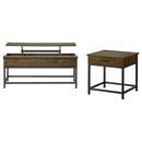Walton - 2 Piece Coffee And End Table Set With Lift Top Design - Brown Oak by HouseOfZazla