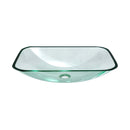 Clear Vessel Sink Rectangle Above Counter Bathroom Basin With Pop Up Drain, No Faucet - Clear by HouseOfZazla