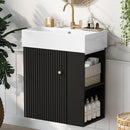 Modern Floating Bathroom Vanity With Ceramic Basin Perfect For Small Bathrooms by Unique Piece Furniture
