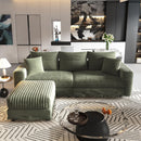 Convertible Deep Seat Sofa With Soft Pillows And Ottomans