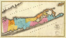Vintage Map of Long Island, New York 1829