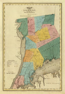 Vintage Map of Westchester County, New York 1829