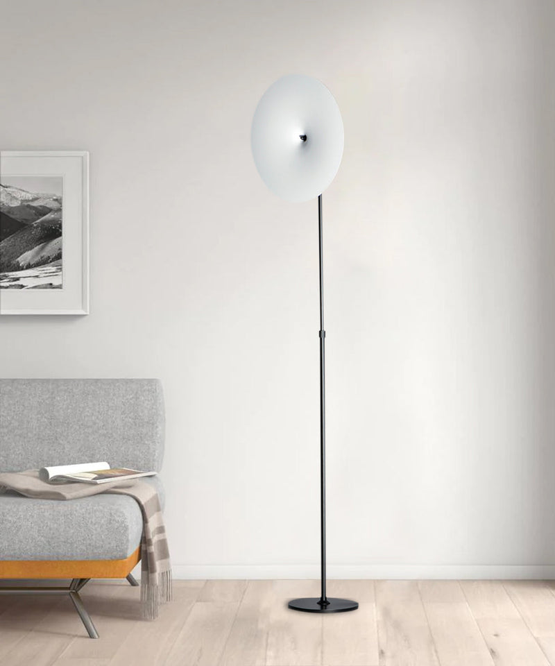 Radar 65"H 1-Light LED Floor Lamp Light Fixture Black and White Finish by ET2