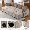 Sectional Sofa Bed With Pull Out Sleeper, USB Ports, Cup Holders by HouseOfZazla