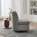 Wide Modern Cushioned Armless Metal Base 360° Swivel Chair With Pillow by Unique Piece Furniture