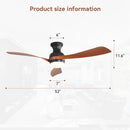 Ceiling Fan With Remote Controlled LED Light, 3 Blades, Reversible DC Motor, 6 Speeds, Dimmable, Flush Mount - Black by HouseOfZazla