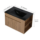 30 Inch Bathroom Vanity With Black Ceramic Basin and Adjust Open Shelf (KD-PACKING)