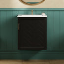 Modern Wall Mounted Bathroom Cabinet With Side Shelf And Ceramic Sink