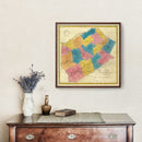 Vintage Map of Delaware County, New York 1829