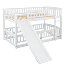 Low Bunk Bed With Slide, Fence And Ladder by Unique Piece Furniture