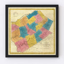 Vintage Map of Delaware County, New York 1829