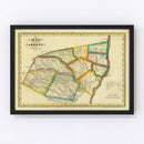 Vintage Map of Greene County, New York 1829