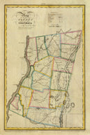 Vintage Map of Columbia County, New York 1829