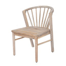 Outdoor Dining Chairs Set of 2 with Acacia Wood and Cream Washable Cushions by HouseOfZazla