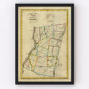 Vintage Map of Columbia County, New York 1829